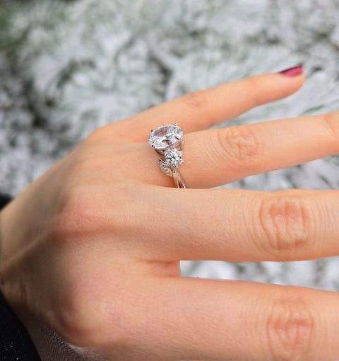 Model Wearing Flower Ring