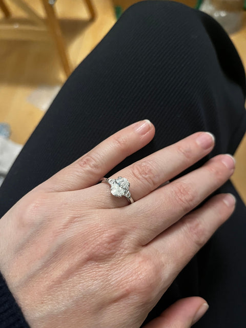 Model Wearing 3-Stone Ring