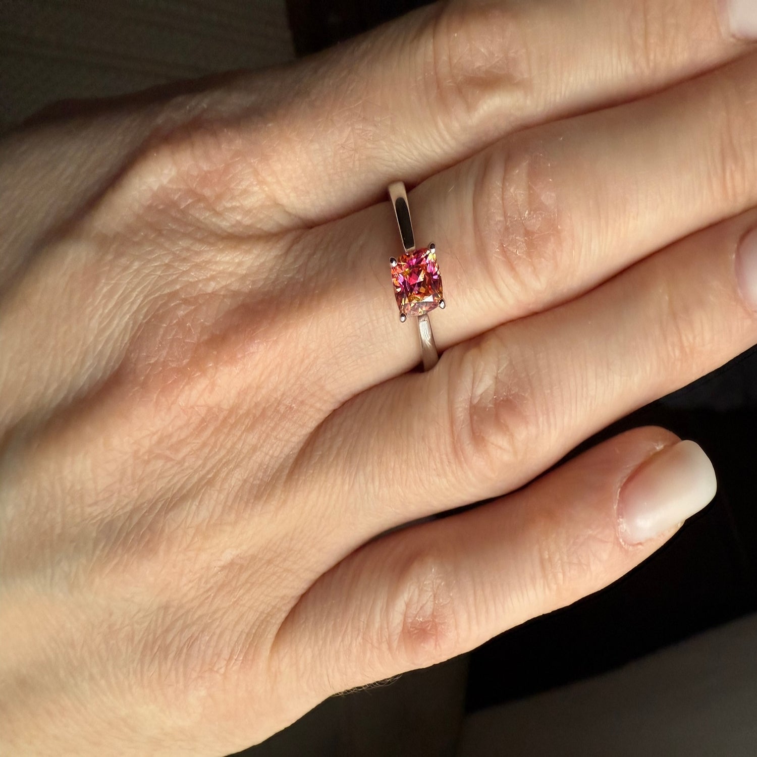 Model Wearing Solitaire Ring