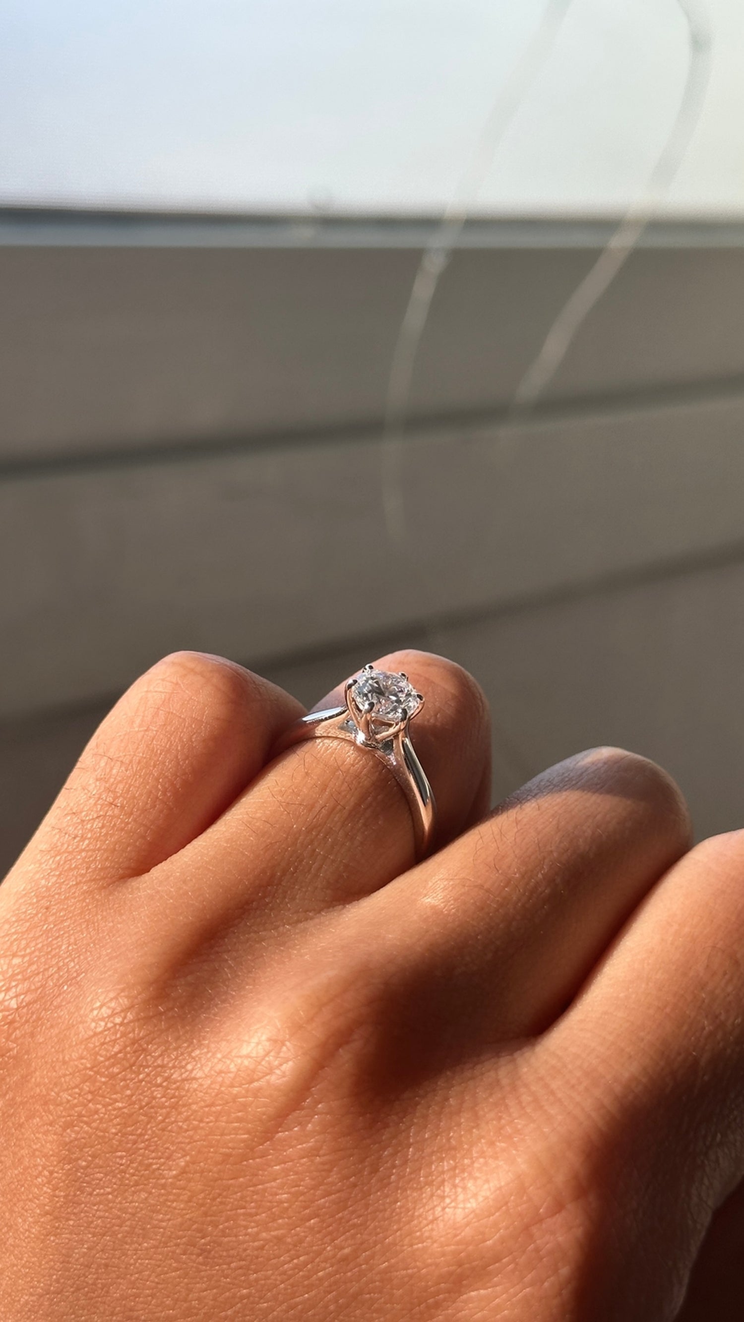 Model Wearing Solitaire Ring