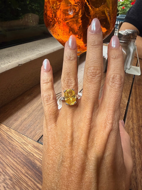 Model Wearing 3-Stone Ring