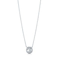 Front view of Initial Letter CZ Necklace in Sterling Silver, B