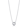 Front view of Initial Letter CZ Necklace in Sterling Silver, J