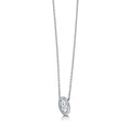 Angle view of Initial Letter CZ Necklace in Sterling Silver, R