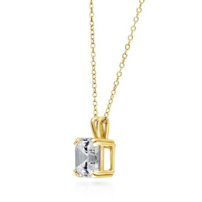 Solitaire CZ Layered Necklace Set in Gold Flashed Sterling Silver