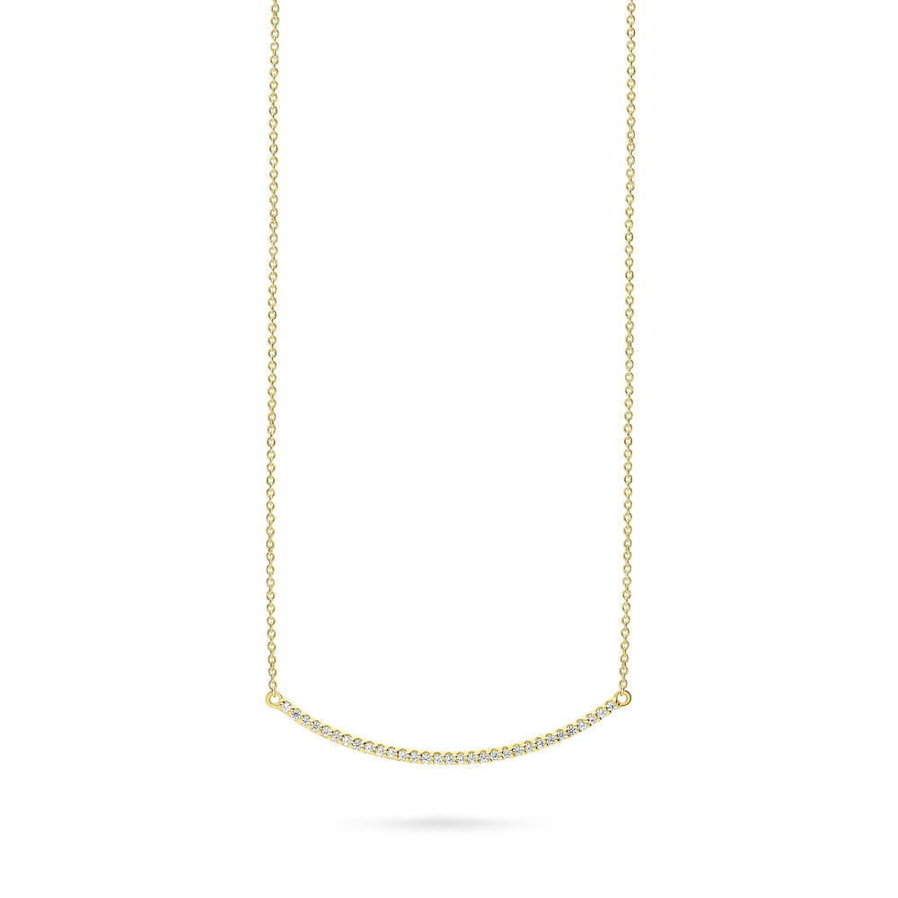 Bar CZ Pendant Necklace in Sterling Silver