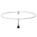 Tassel Imitation Pearl Choker, Silver-Tone