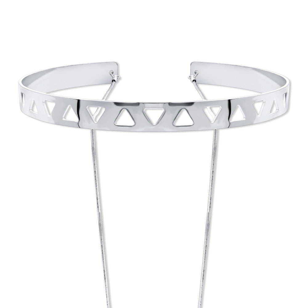 Front view of Layered Choker, Silver-Tone