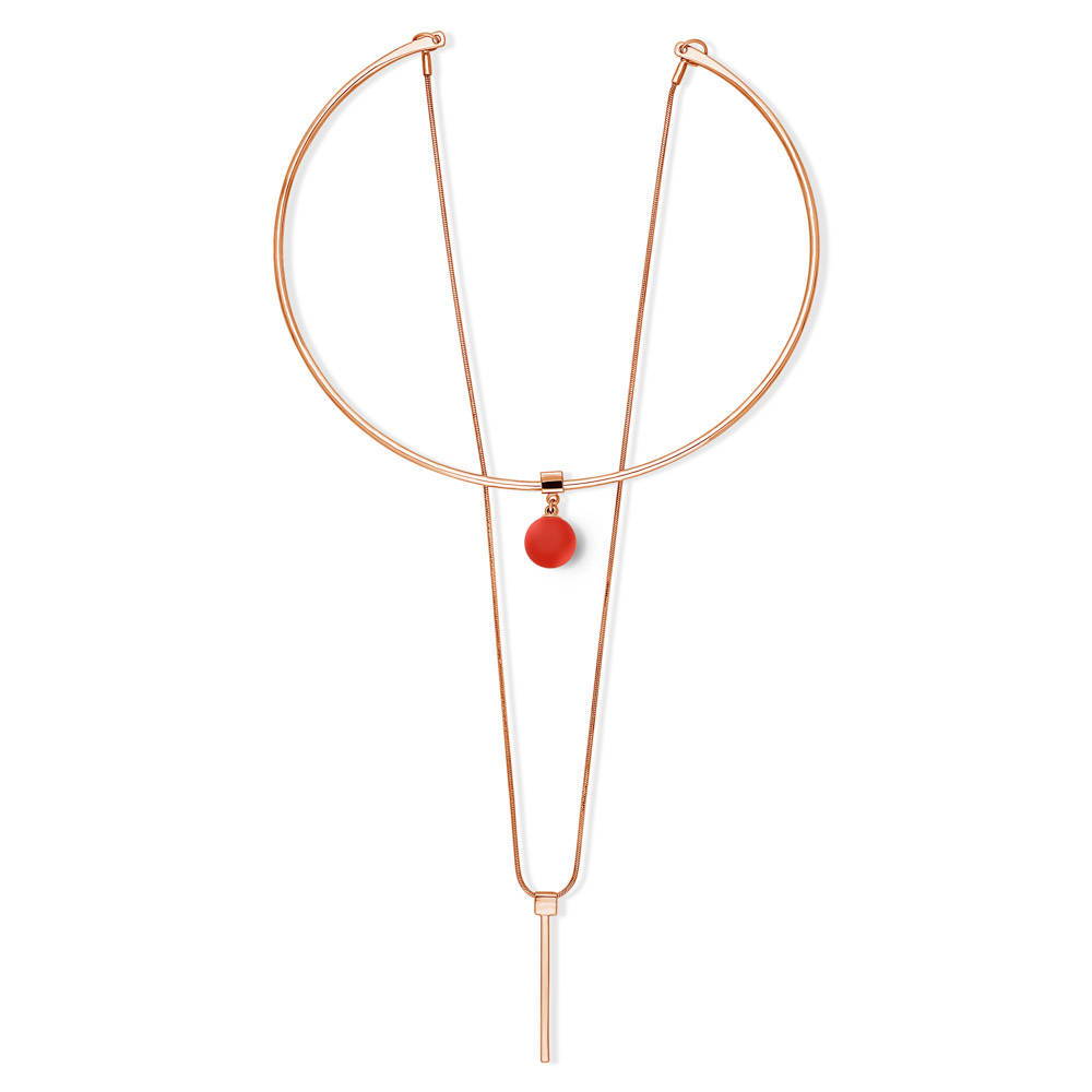 Bar Ball Bead Layered Choker