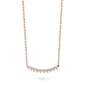 Angle view of Bar CZ Pendant Necklace in Sterling Silver, Rose Gold Flashed
