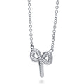 Front view of Zodiac CZ Pendant Necklace in Sterling Silver, Aries
