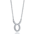 Front view of Zodiac CZ Pendant Necklace in Sterling Silver, Taurus