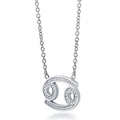 Front view of Zodiac CZ Pendant Necklace in Sterling Silver, Cancer