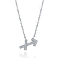 Zodiac CZ Pendant Necklace in Sterling Silver, Sagittarius