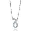 Front view of Zodiac CZ Pendant Necklace in Sterling Silver, Capricorn