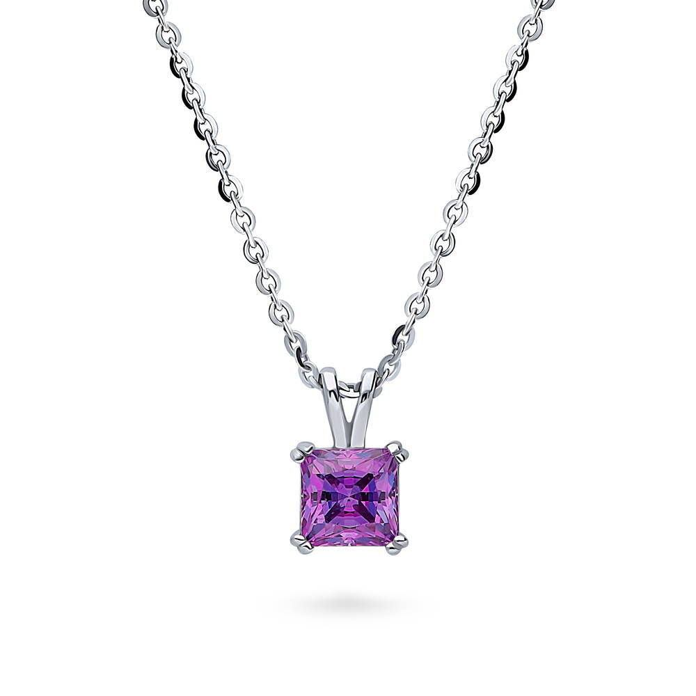 Solitaire CZ Necklace in Sterling Silver, 5 of 20