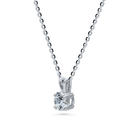 Solitaire 0.8ct/0.9ct CZ Set in Sterling Silver