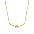 Front view of Bar Necklace in Sterling Silver, Yellow Gold Flashed