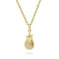 Pineapple CZ Necklace in Sterling Silver, Yellow Gold Flashed