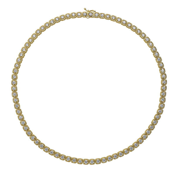 Sterling Silver Cable Cubic Zirconia CZ Tennis Necklace