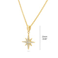 Front view of North Star CZ Necklace in Sterling Silver, Yellow Gold Flashed