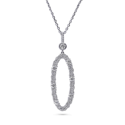 Open Oval Cluster CZ Set in Sterling Silver