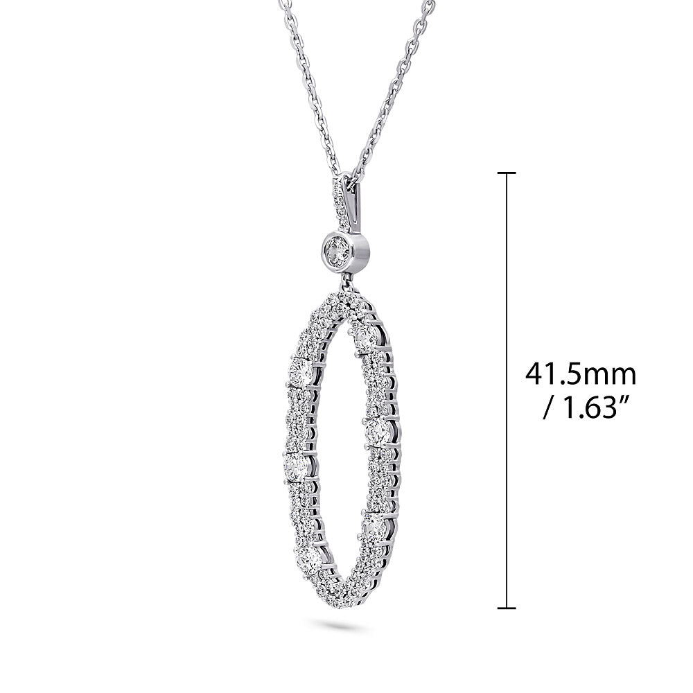 Open Oval Cluster CZ Set in Sterling Silver