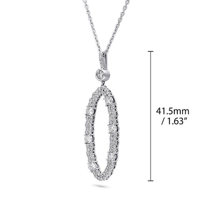 Open Oval Cluster CZ Set in Sterling Silver