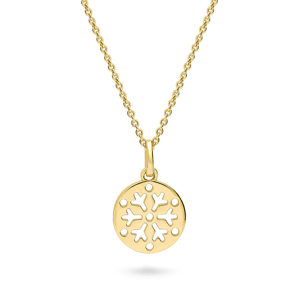 Snowflake Coin Necklace in Sterling Silver