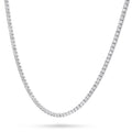 Front view of CZ Tennis Choker Necklace Set in Sterling Silver, 3-Piece Style 1