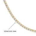 Angle view of CZ Tennis Choker Necklace Set in Sterling Silver, 3-Piece Style 1