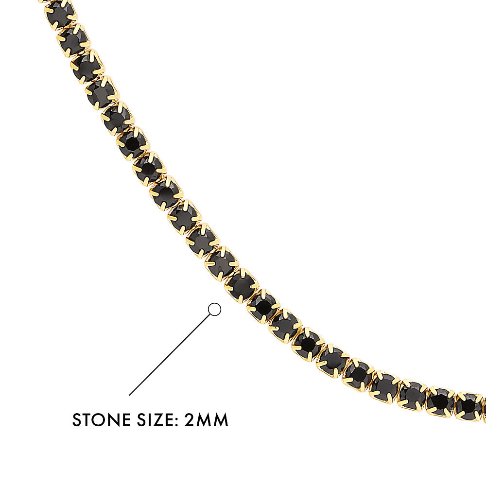 Angle view of CZ Tennis Choker Necklace Set in Sterling Silver, 3-Piece Style 1