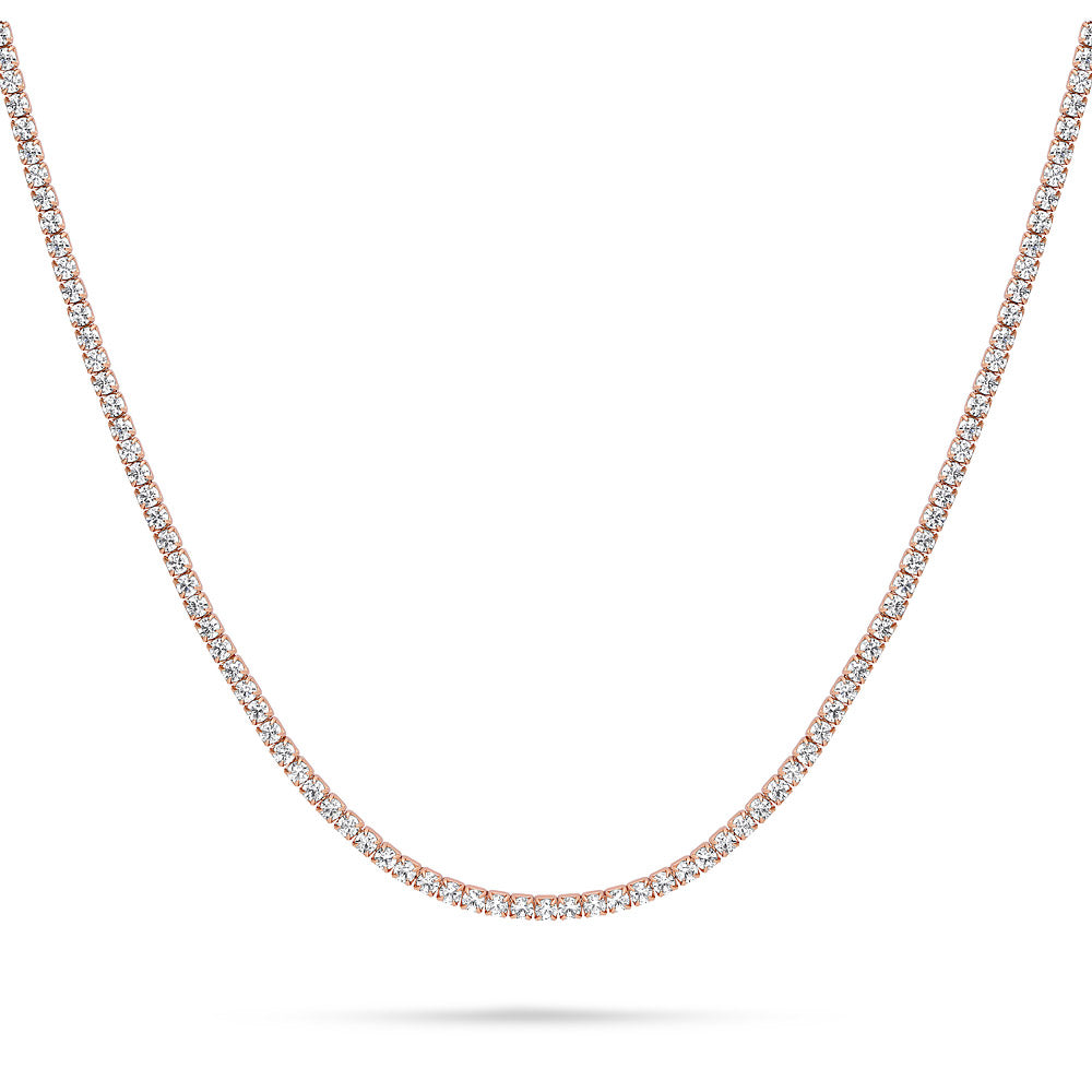 CZ Tennis Choker Necklace in Sterling Silver