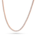 Front view of CZ Tennis Choker Necklace Set in Sterling Silver, 2-Piece Style 3