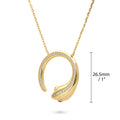 Front view of Snake CZ Pendant Necklace in Sterling Silver, Yellow Gold Flashed