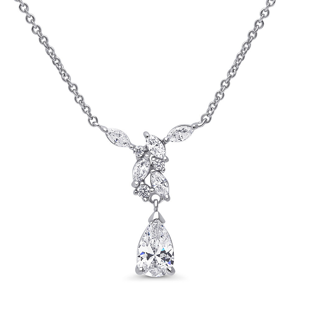 Cluster Teardrop Navette CZ Set in Sterling Silver, 3 of 7