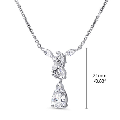 Cluster Teardrop Navette CZ Set in Sterling Silver