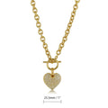 Angle view of Heart CZ Toggle Necklace, Gold-Tone / 18 Inch