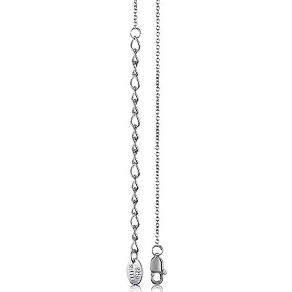 Front view of Initial Letter CZ Necklace in Sterling Silver, F