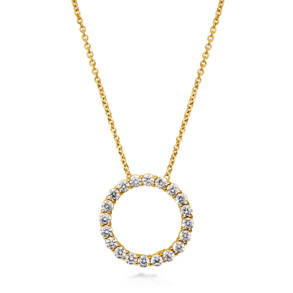 Sterling Silver Open Circle Cubic Zirconia Wedding Necklace #N808