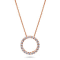 Open Circle CZ Necklace in Sterling Silver