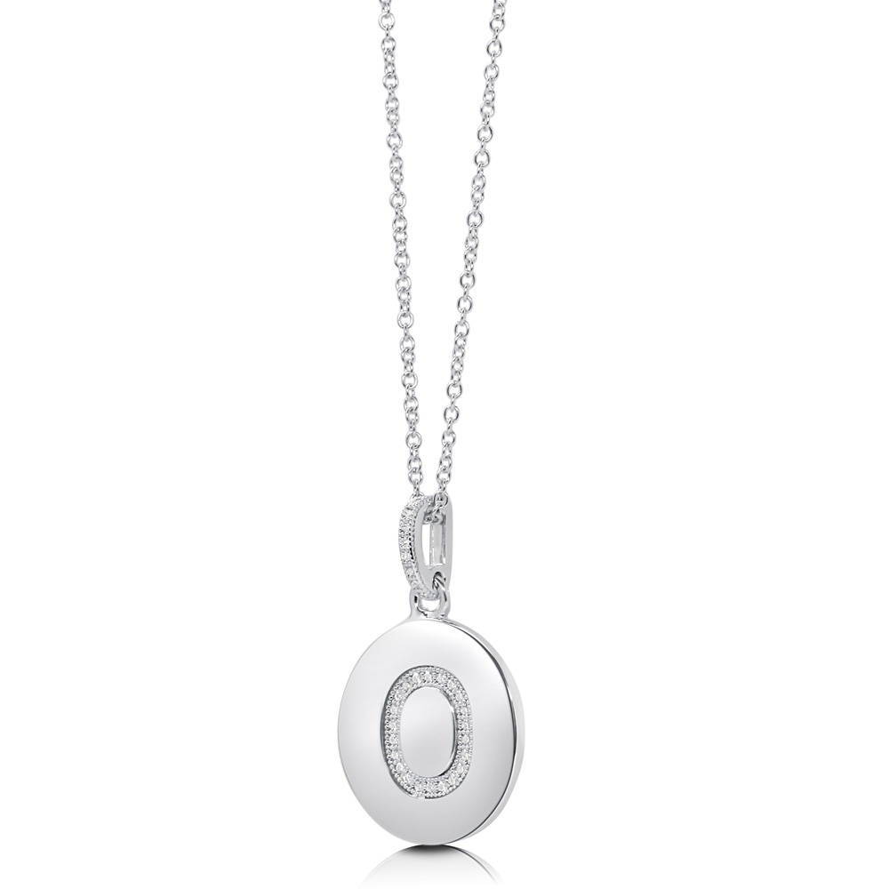 Sterling Silver Initial Letter Cubic Zirconia CZ Necklace #N979