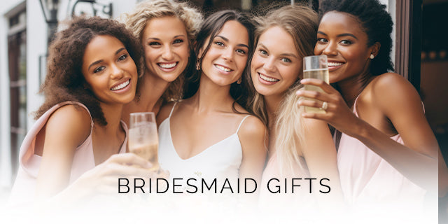 Bridesmaids holding champagne glasses