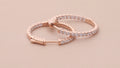 CZ Small Inside-Out Hoop Earrings in Sterling Silver 1 inch