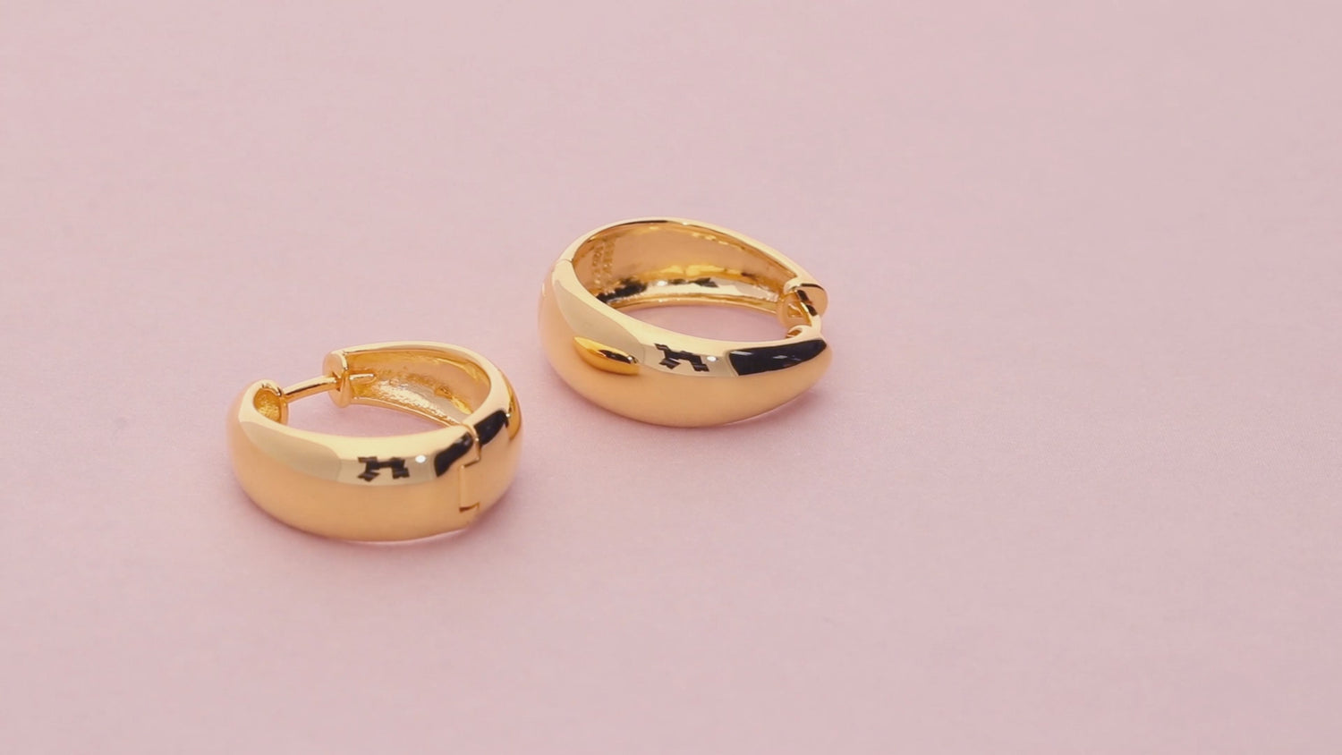 Dome Small Hoop Earrings in Sterling Silver 0.8-1 inch, 2 Pairs