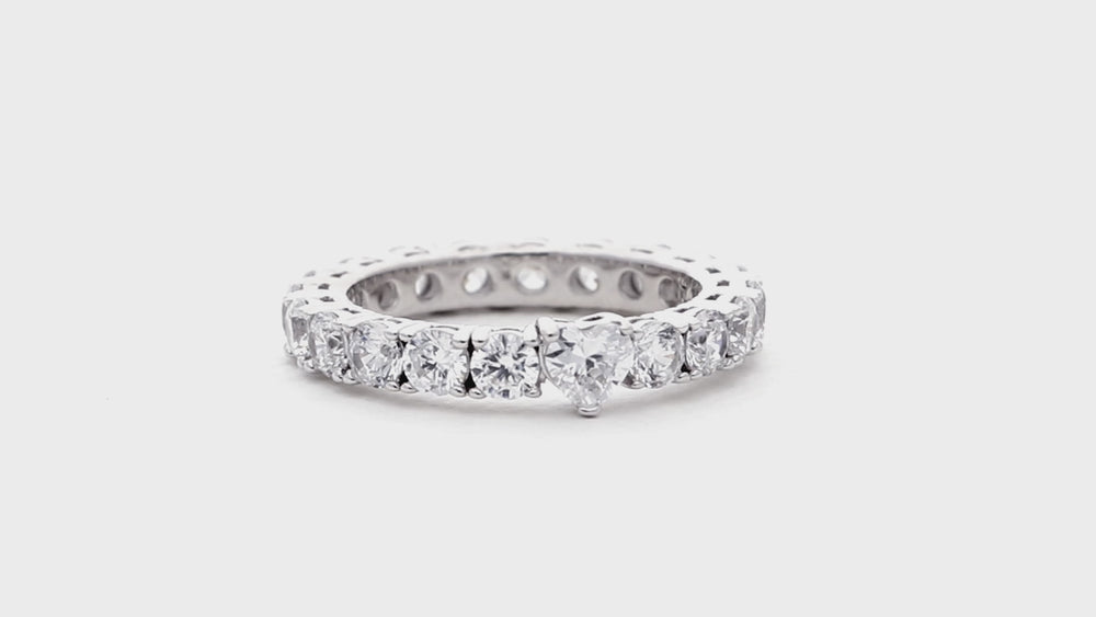 Solitaire 0.25ct Heart CZ Ring in Sterling Silver, 3 of 10