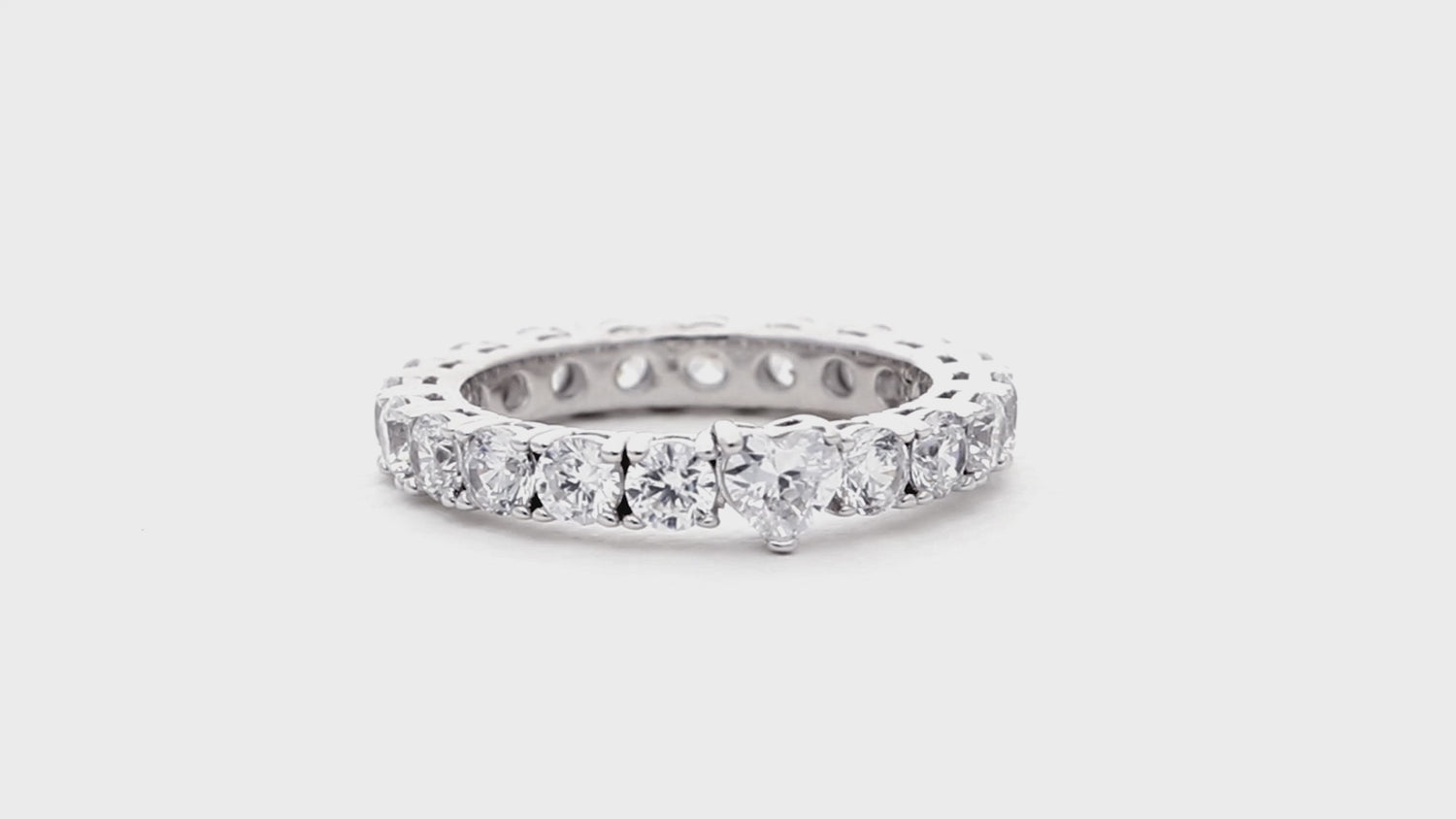 Solitaire 0.25ct Heart CZ Ring in Sterling Silver, 3 of 10