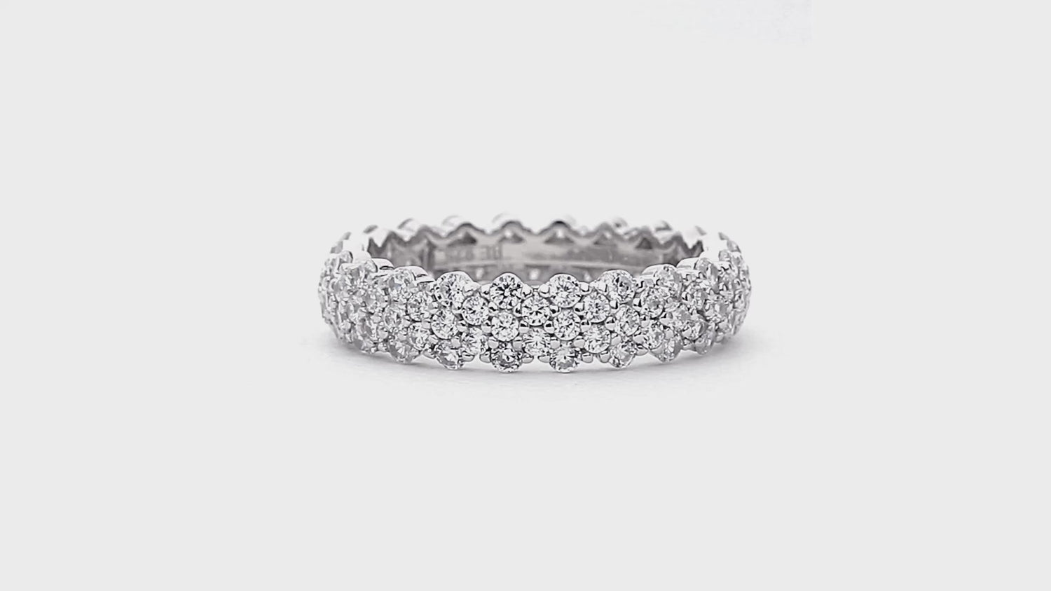 Cluster CZ Eternity Ring in Sterling Silver, 3 of 8