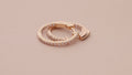 CZ Small Inside-Out Hoop Earrings in Sterling Silver 0.8 inch