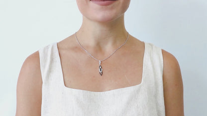 Video Contains Black and White CZ Pendant Necklace in Sterling Silver. Style Number N988